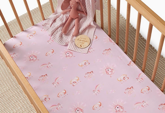 Unicorn Organic Fitted Cot Sheet