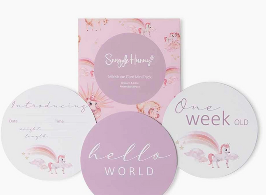 Unicorn & Lilac Reversible Milestone Cards 3 Pack