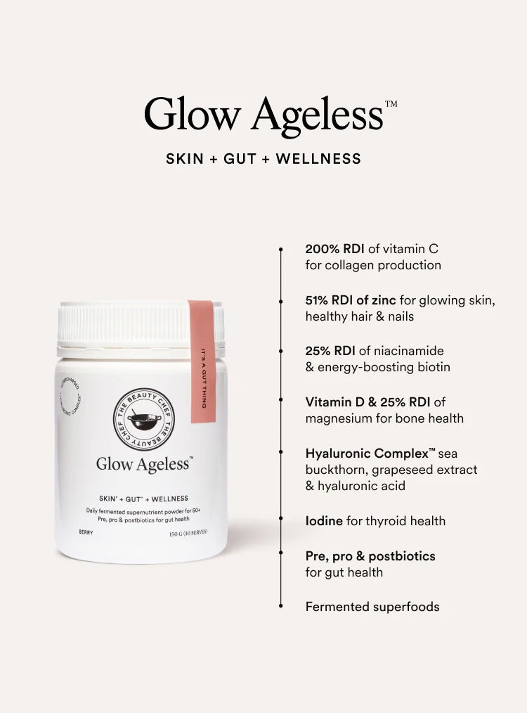 GLOW AGELESS™ Each tub contains 150g / 30 serves
